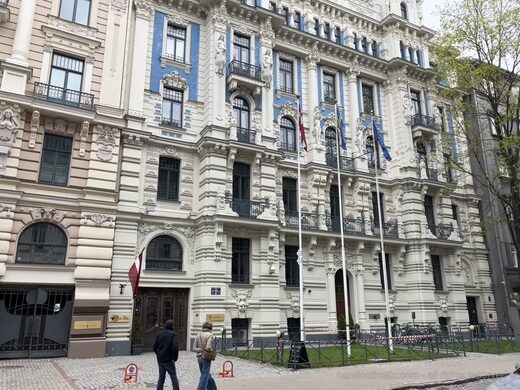 Corner building in Riga&rsquo;s Art Nouveau district