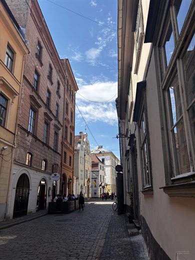 Cobblestone street in Riga Old Town