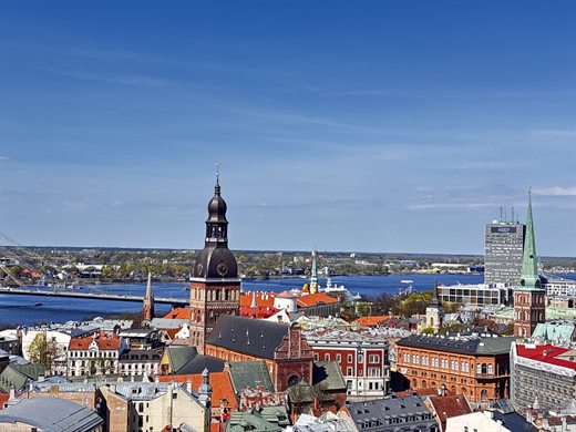 Riga Old Town skyline from St Peter's Church tower