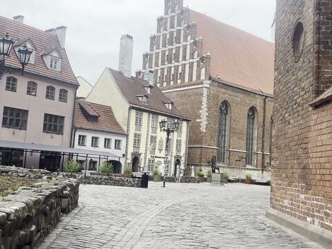 Lane beside St Peter's Church in Riga Old Town