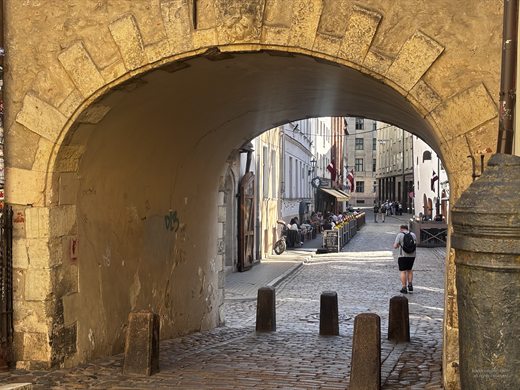 Swedish Gate archway in Riga Old Town