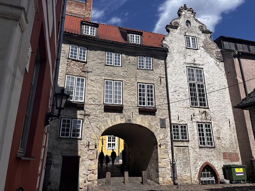 Swedish Gate facade in Riga Old Town