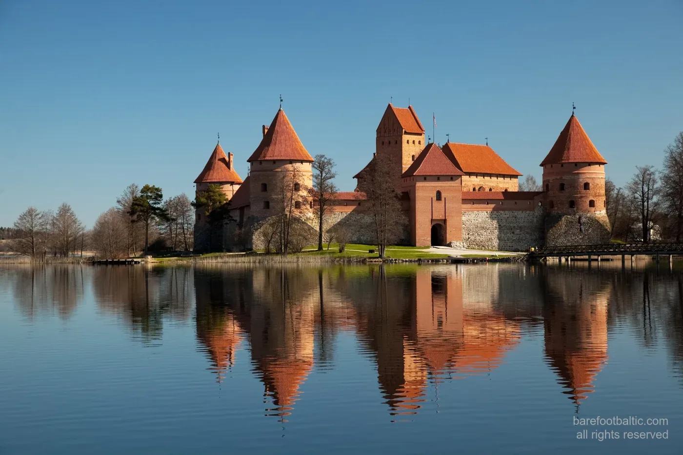 Island Castle Lake Reflection in Trakai