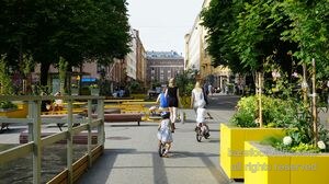 City Street Cycling Sunny Trees X in Helsinki