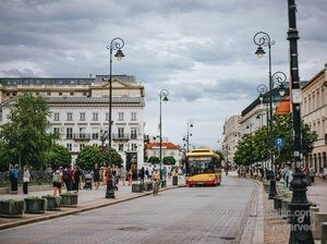 Old Town Bus Street in Warsaw